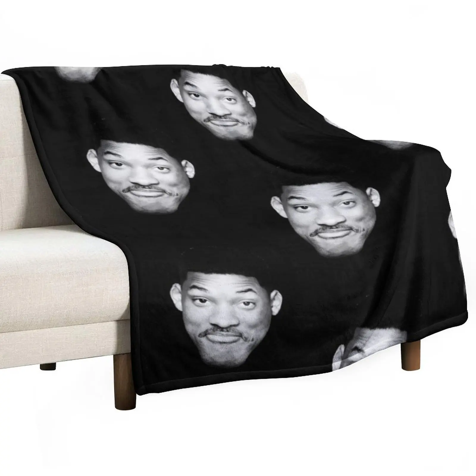 Will smith portrait Throw Blanket Blankets For Bed Picnic Blankets