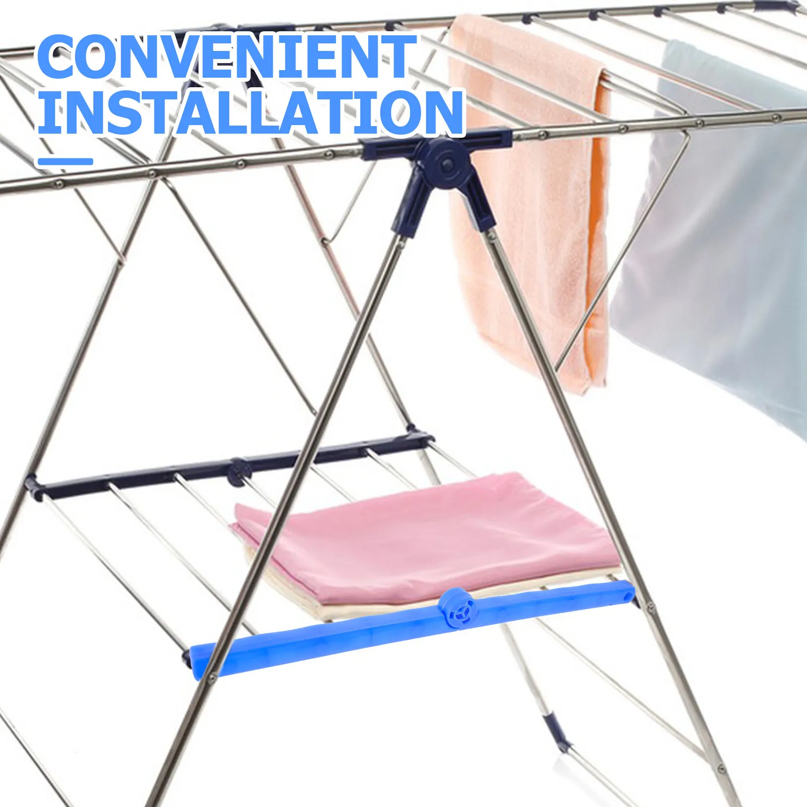 4Pcs Blue Plastic Drying Rack Arm Universal Foldaway Clothesline Connector for Outdoor Stability Indoor Organized Laundry Setup
