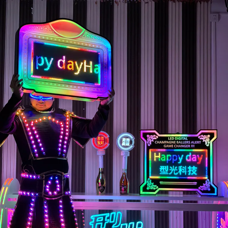 Luminous programming screen, hand-held sign, LED scrolling large screen, bar, birthday party, lightbox, billboard