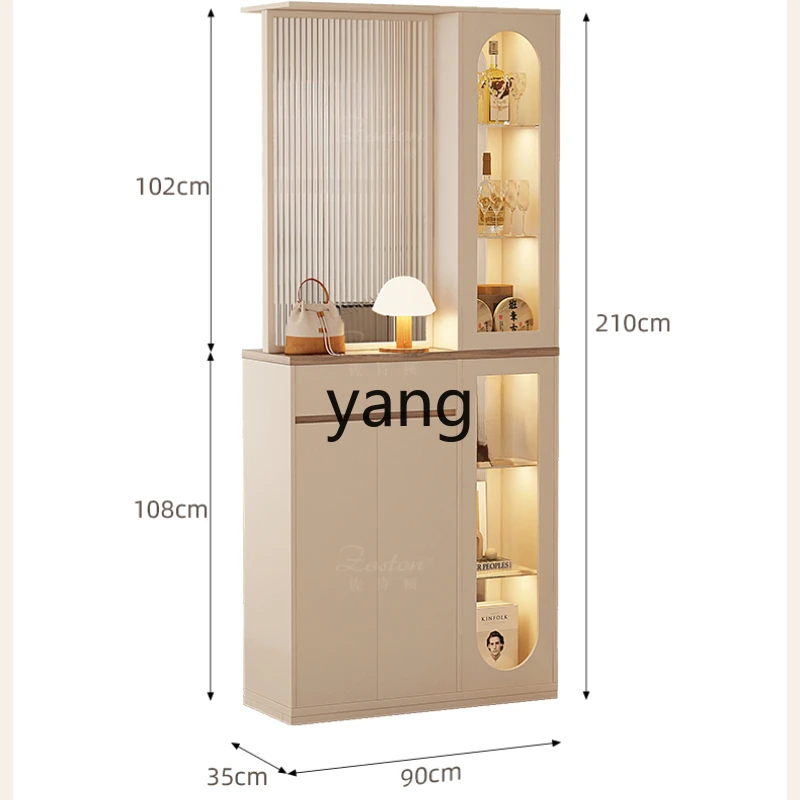 CCL home entrance front door porch cabinet glass screen cabinet solid wood door shoe cabinet locker integrated