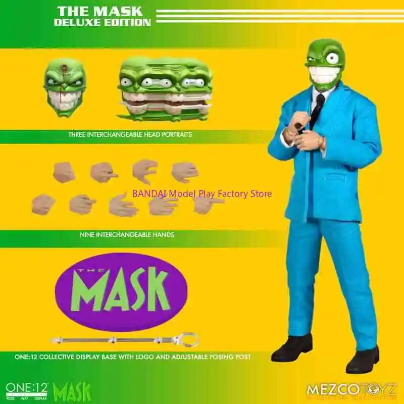 الجديد في المخزون Mezco Toys The Mask 1/12 مقياس لعبة الحركة الشكل مجموعة كاملة عمل الشكل دمية مادية هدية لعبة