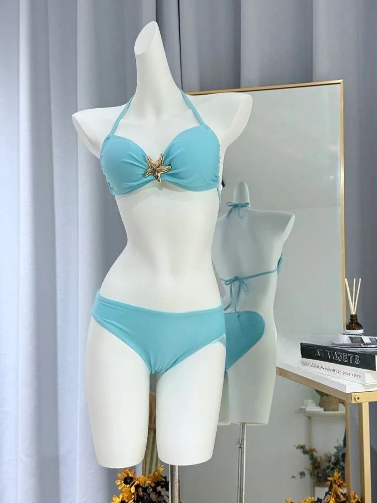 

Модный женский купальник-бикини 2026: сексуальный комплект с высокой талией и разрезом, для пляжного отдыха и летних вечеринок во французском стиле