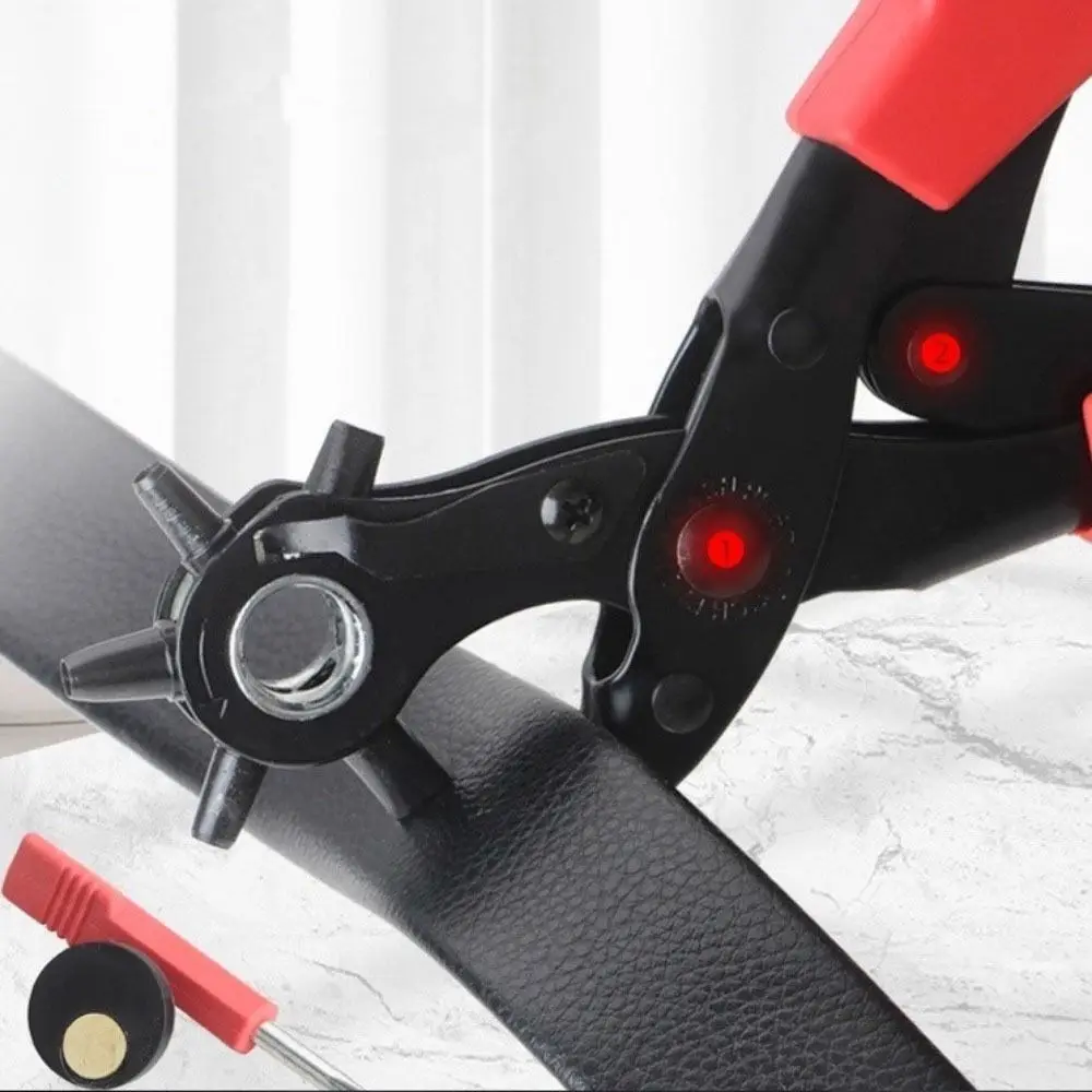 Durable Steel Belt Puncher Round Hole Revolving Hole Punch Pliers Flat Hole Oval Hole Eyelet Piercer Shoe Fabric