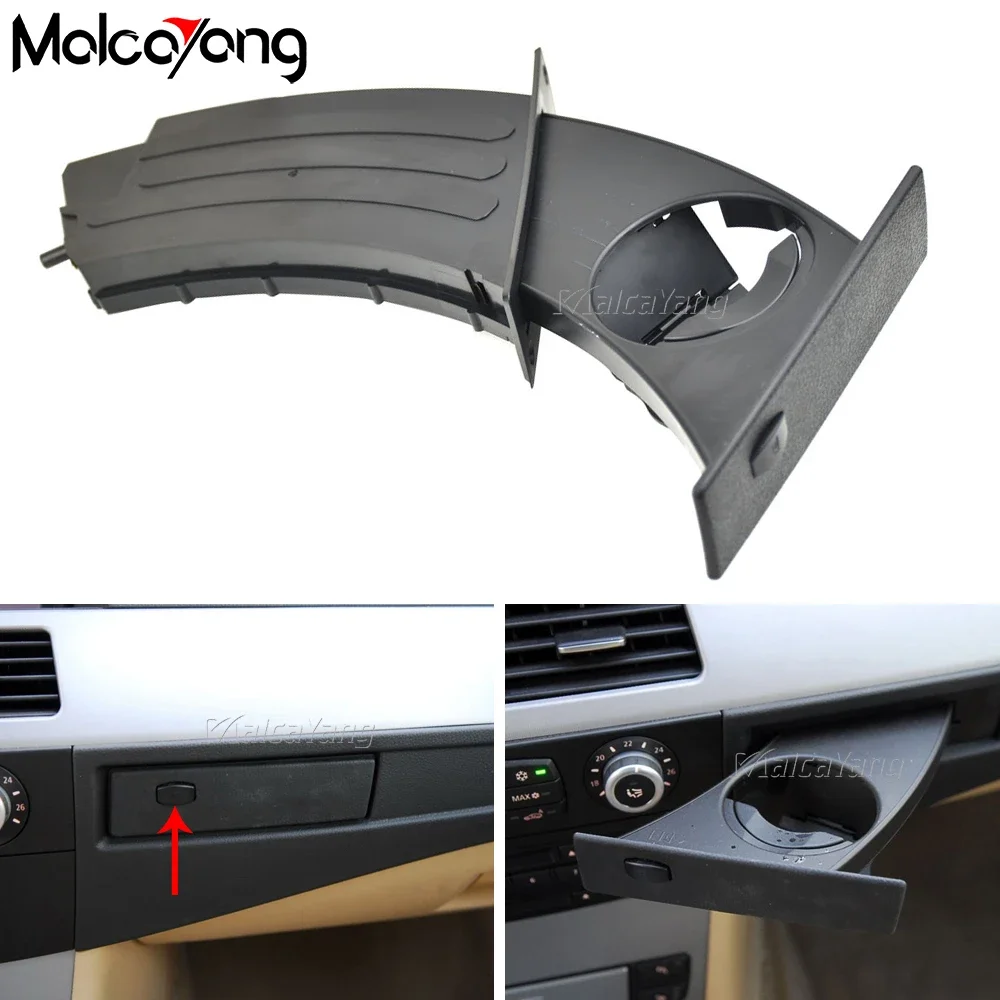 51459125622 Car Front Center Console Water Cup Drink Holder For BMW 5 Series E60 E61 M5 525i 528i 530i 535i 550i 2004-2010