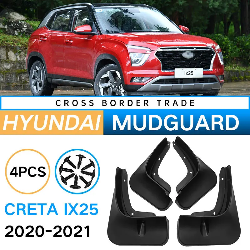 Car Auto Mud Flaps Splash Guards Fender Mudguard for 2020–2021 Hyundai Creta Ix25 Long Service Life Stable Performance