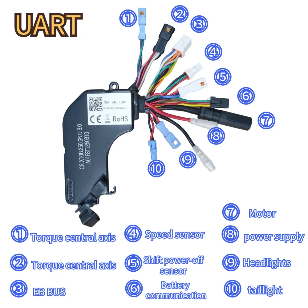 

Bafang Mid-mounted Motor M400 G330 Motor Controller 36V48V250W 350W Controller UART Version