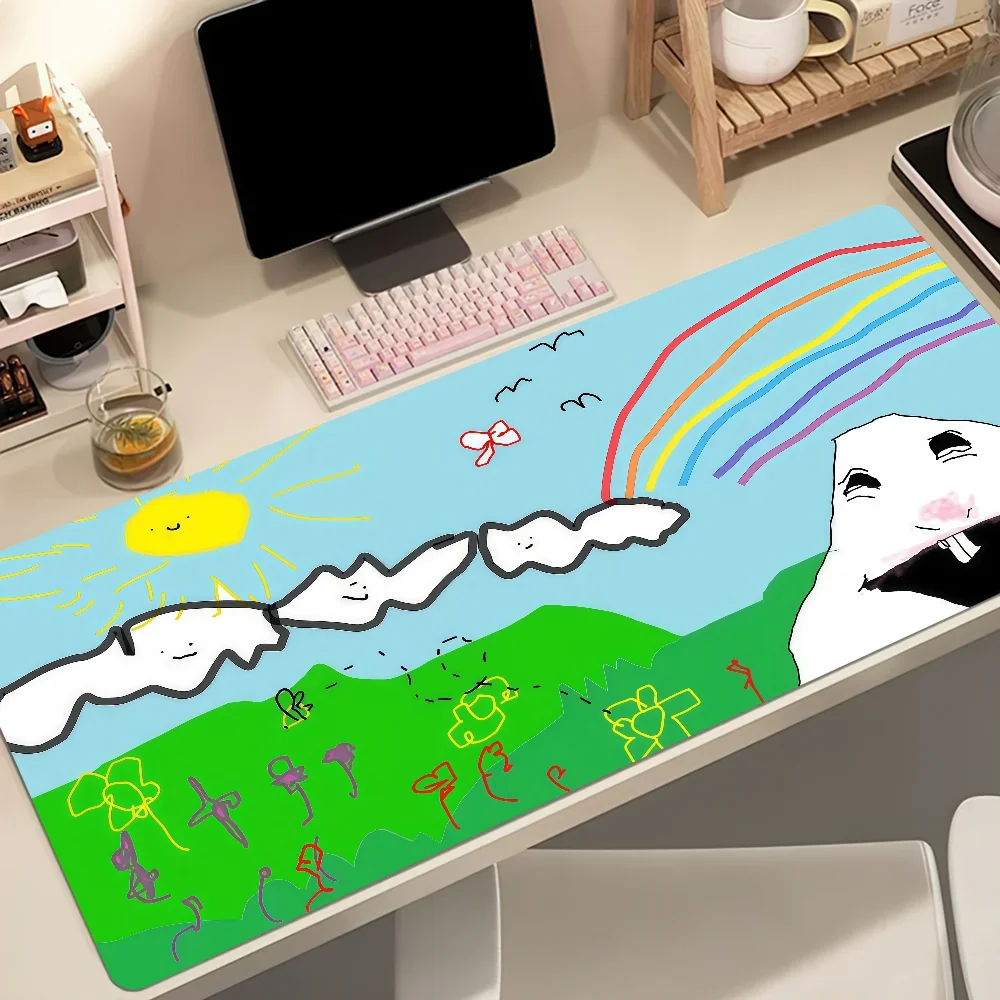 Cute Funny Hamster Rainbow Mouse Pad MousePad Computer Desktop Large Non-slip Lockedge Desk Mat Keyboard Office Gamer Student