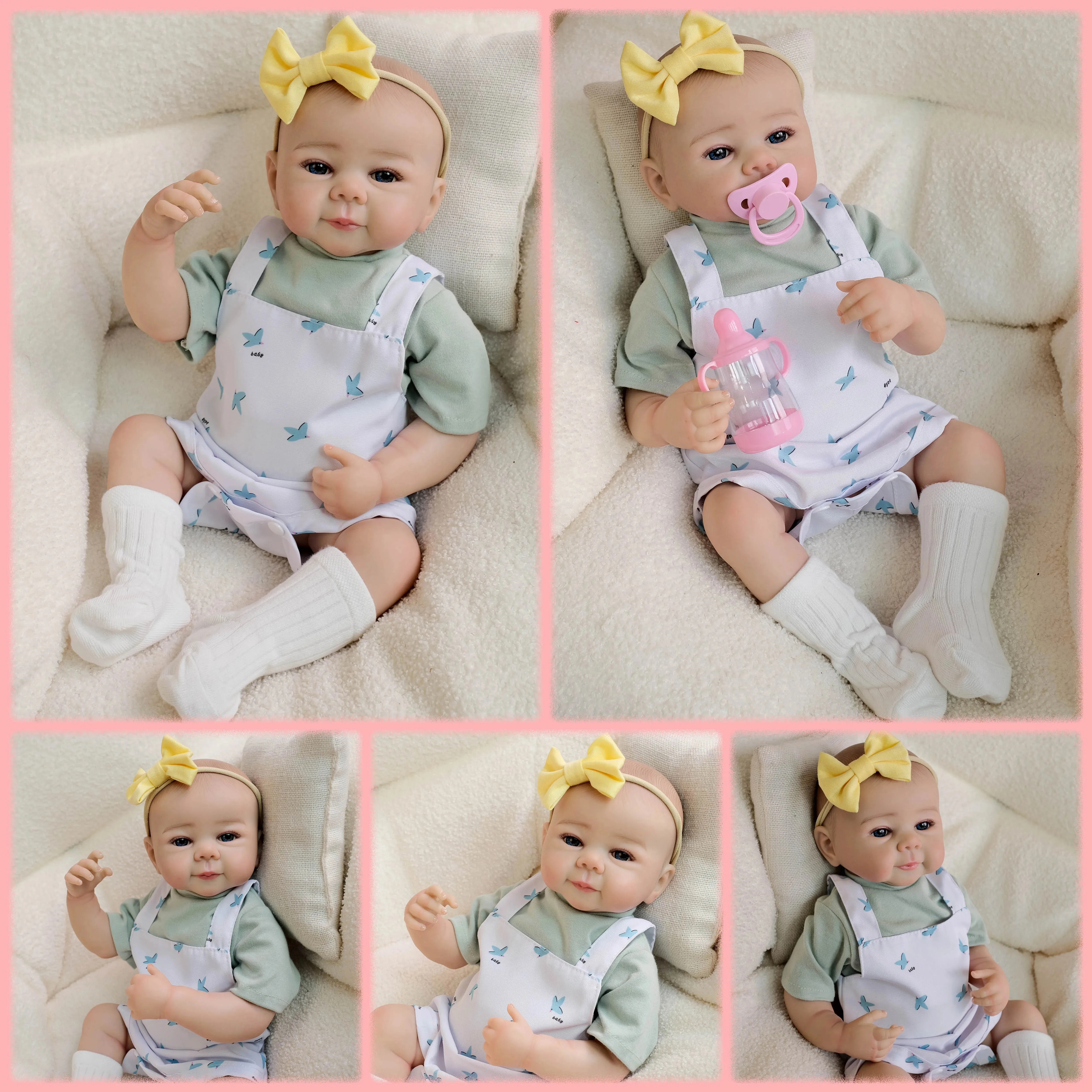 Muñeca Reborn realista de cuerpo completo de vinilo suave Juliette de 19 pulgadas, pintura de múltiples capas, piel 3D con venas visibles, pelo pintado a mano