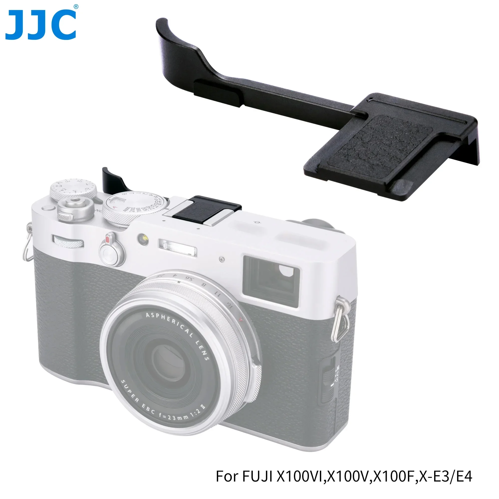 

JJC Metal Thumb Up Grip for Fujifilm Fuji X100VI X-E4 XE4 X-E3 XE3 X100V X100F X100T Thumb Rest Metal Hand Grip fuji x100vi