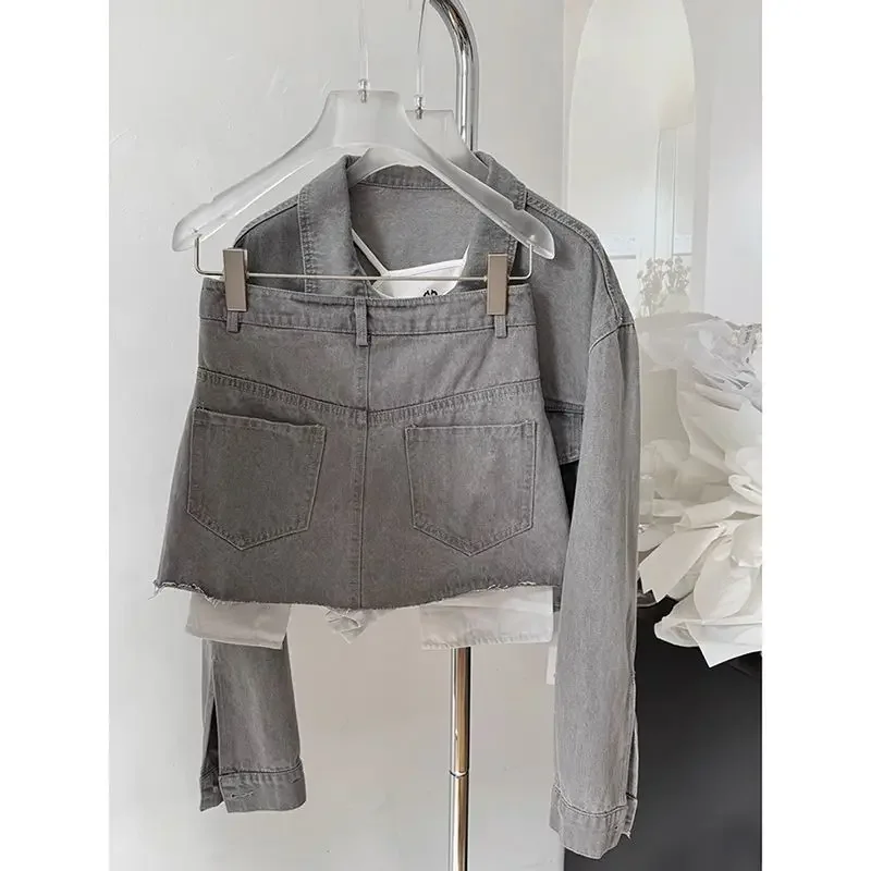 

2025 New Spring and Summer High-end Style Advanced Designed Niche Denim Jacket and Skirt 2 Piece Sets Womens Outfits Casual