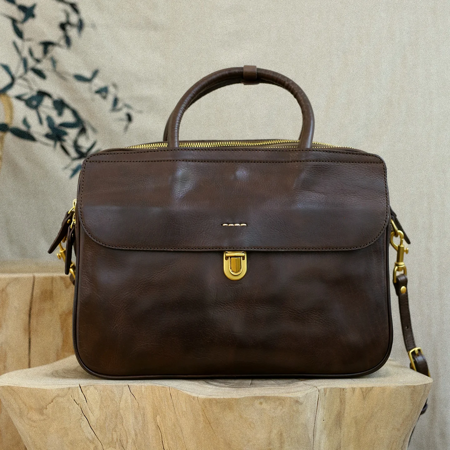 PNDME fashion vintage handmade genuine leather women briefcase business travel cow leather 13 inch laptop handbag messenger bag