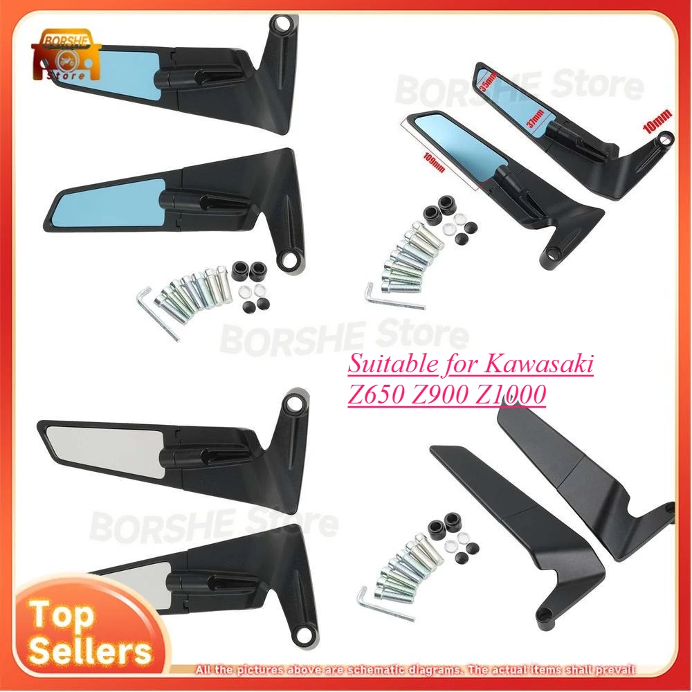 

Motorcycle Rearview Mirrors Adjustable for Kawasaki Z650 Z900 Z1000 Suitable for New Model Motorcycle Modification Winglets