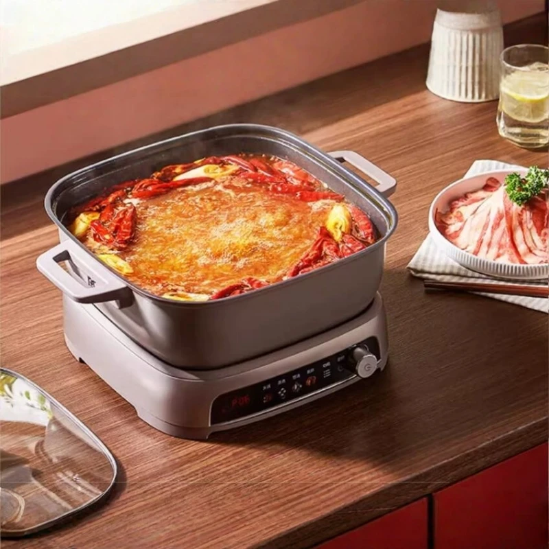 ميديا 220 فولت إناء/ قدر كهربائي منزلي سبليت 6.5L متكامل متعدد الوظائف وعاء تسخين كهربائي 2200 واط مقلاة كهربائية