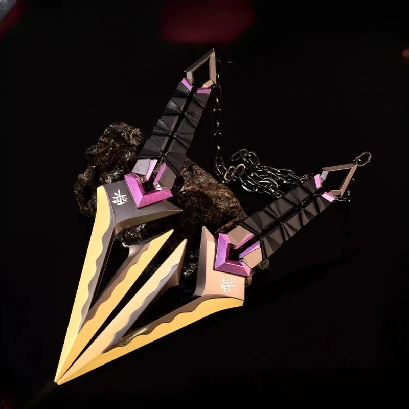 22 سنتيمتر Valorant النينجا كوناي المشاجرة لعبة سلاح كورونامي لا Yaiba مجموعة سبائك الأرجواني كاتانا الصلب السيف الطرفية الدعامة سكين لعبة آمنة