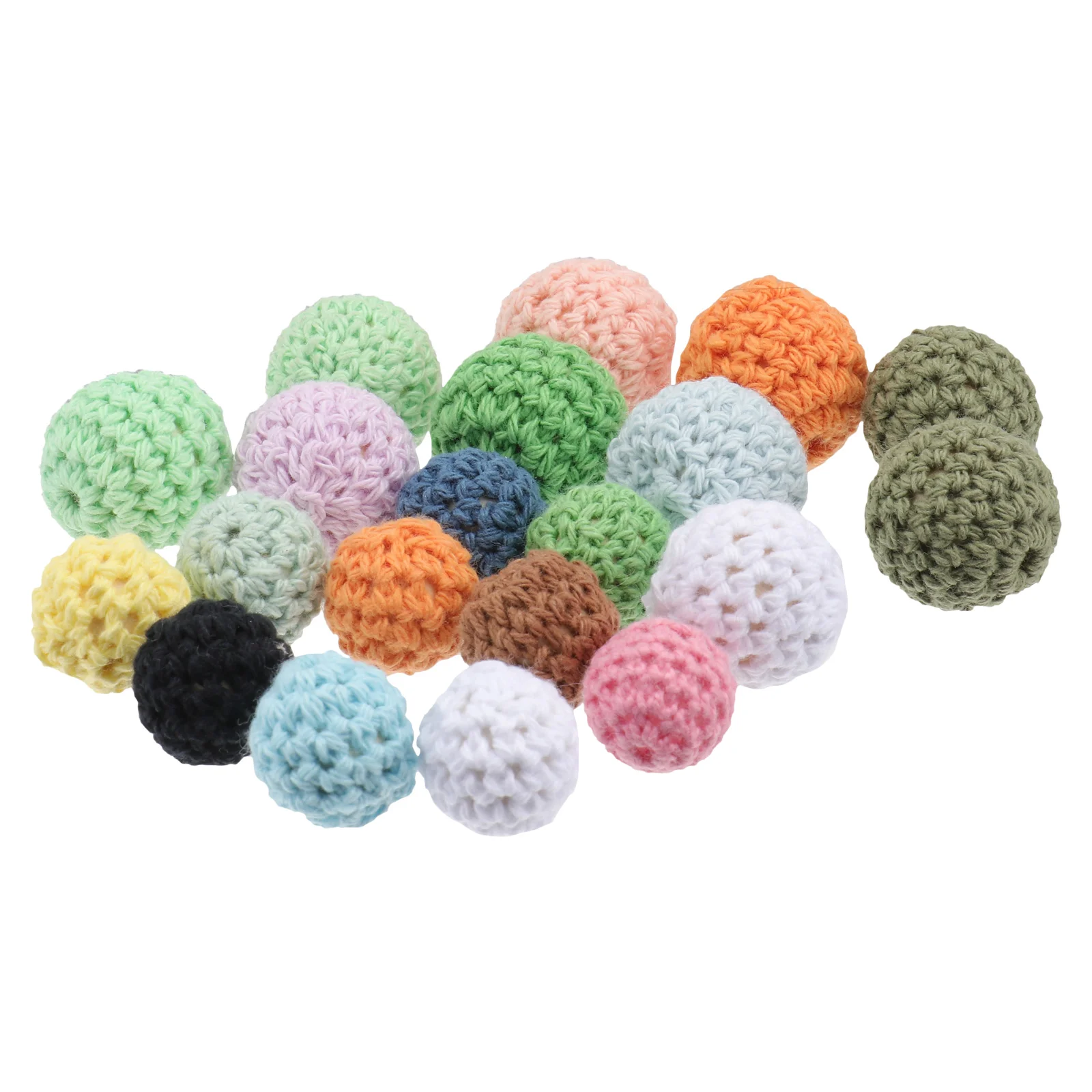 

20 PCS Cotton Thread Wooden Beads DIY Decorative Crochet Balls Compact Loose Baby