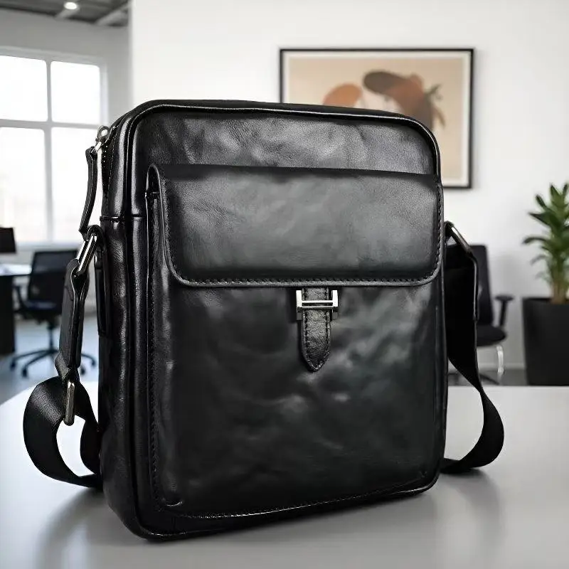

Мужская кожаная сумка через плечо, повседневная мужская сумка через плечо из натуральной кожи, черная мягкая кожаная сумка на ремне, сумка через плечо 가방 크로스 arag