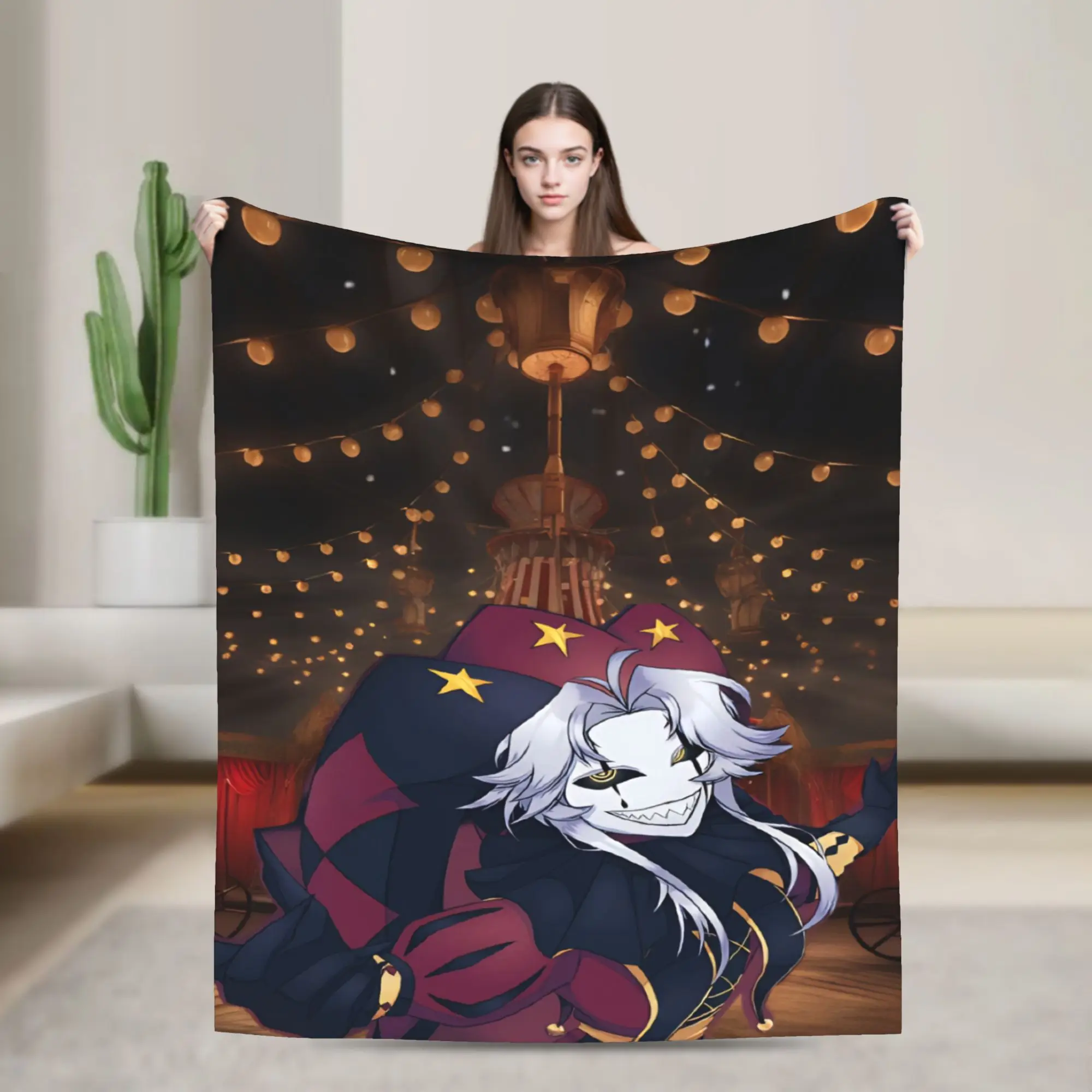 Pierrots The Freak Circus Blankets Fleece  Relax Lightweight Thin Throw Blankets for Bedroom Bedspreads