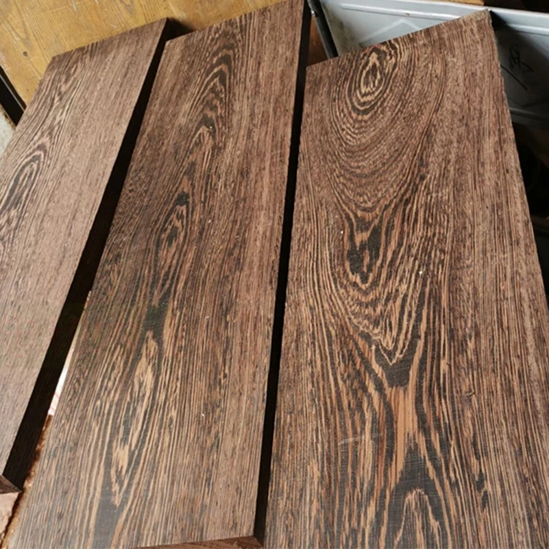 Placa de Madeira Maciça para Alças de Faca Natural Wenge Chicken-wingwood Log Faça Você Mesmo Tamanhos 115x40x7 mm