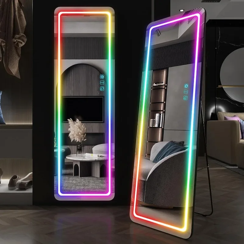 RGB LED Full Length Mirror With Lights, 63