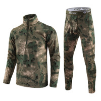 Winter Thermal Underwear Set Men Camo Compression Fleece Base Layer Outdoor Quick Dry Warm Thermo Cycling Training Gym Clothing