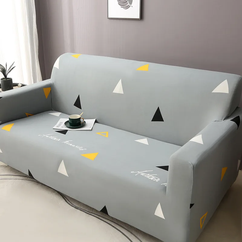 

Lazy Sofa Cover Full Package Milk Velvet Printing Three People Sofa Elastic Non-slip Sofa Cover Full Cover