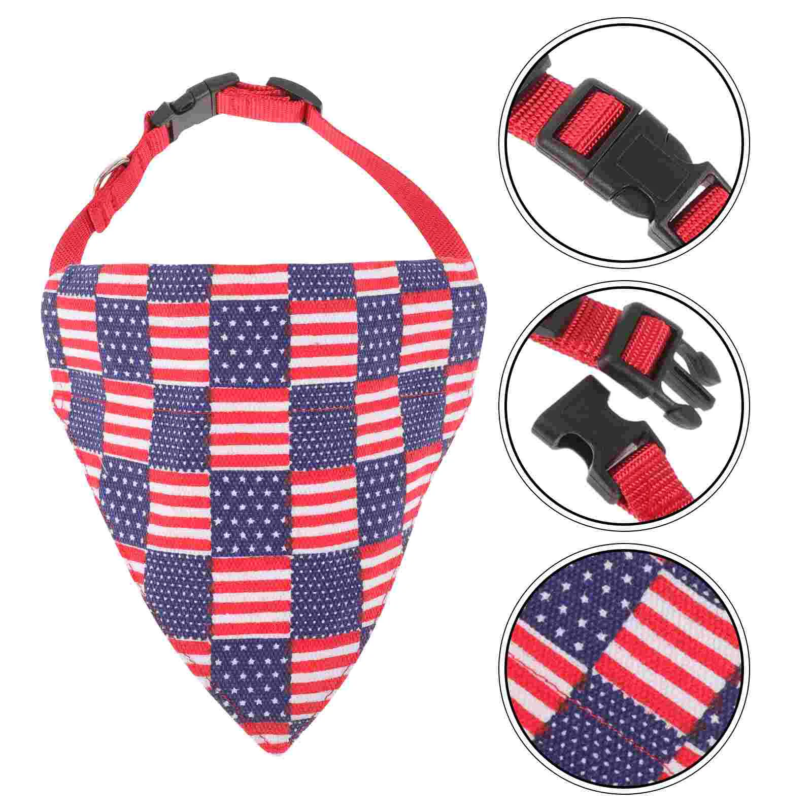 Scarf Puppy Independence Day Bandanas Cotton American Flag Dog Party Triangular