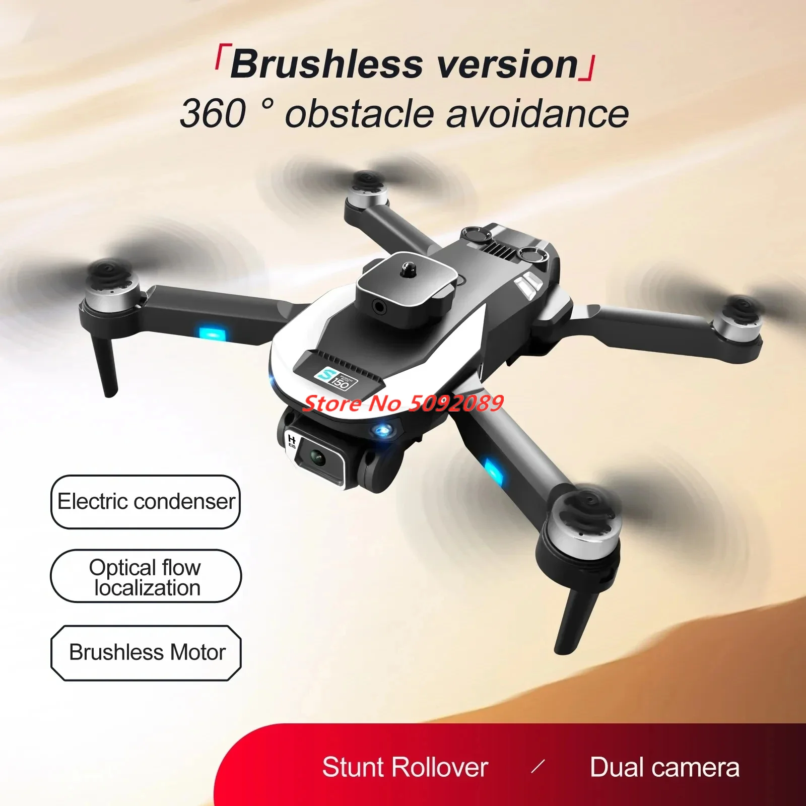 8K Dual Camera Obstacle Aircraft Intelligent Obstacle Avoidance Foldable RC Dron Optical Flow Brushless RC Quadcopter Toy Gift