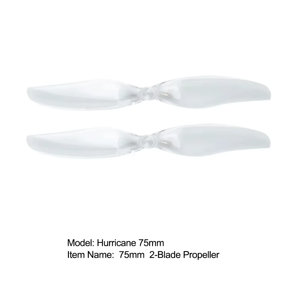 Gemfan Hurricane 75mm 2-Blade Propeller 1.0mm Shaft Hole 4 Pairs T-Mount Prop For Toothpick FPV Racing RC Drone Frame