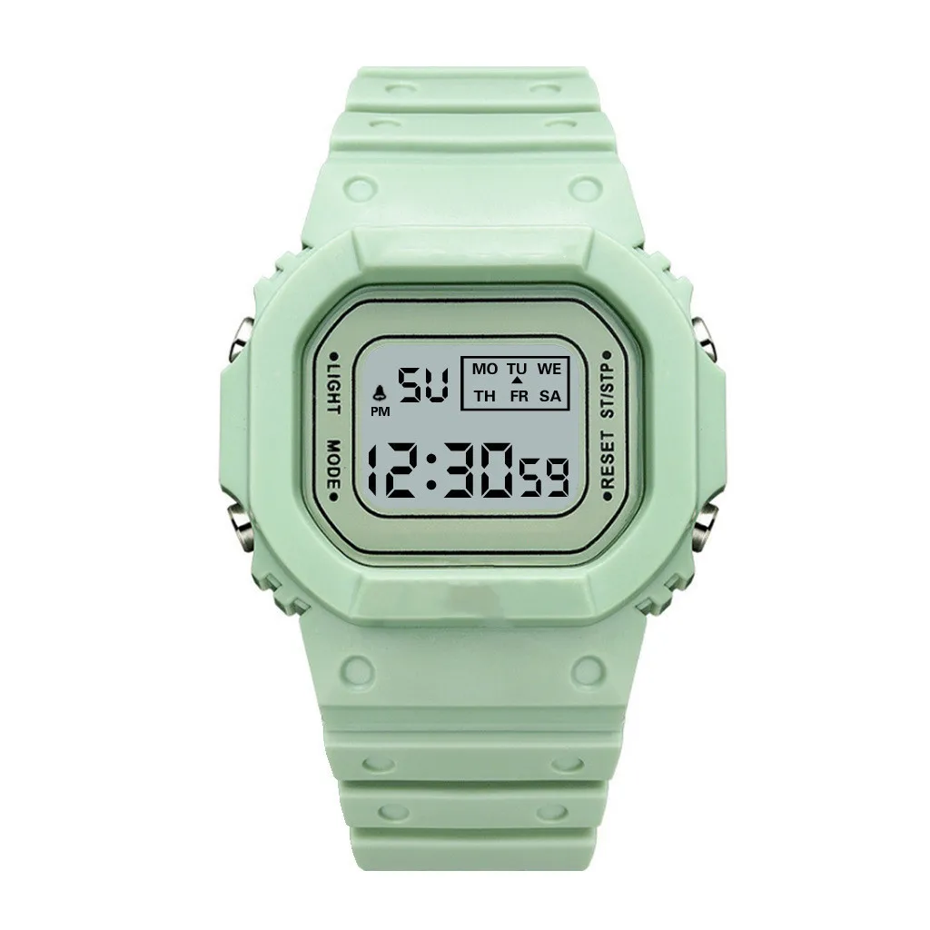 UTHAI Sports Electronic Watch Unisex Female Square Watches Students LED Digital Wristwatch Waterproof Male Clock Bracelet