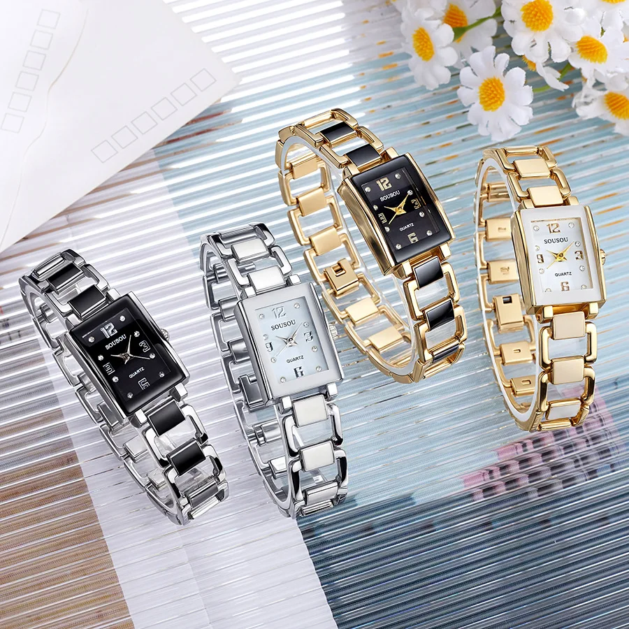 New Fashion Little Fresh Women's Watch, Diamond Dial Ceramic Bracelet shaped Watch, Best Choice for Women's Gifts
