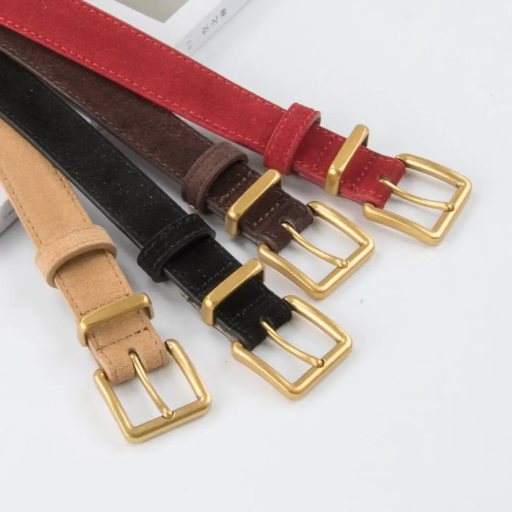 

Women Luxury Design Suede Leather Belt Casual Trendy Frosted Cowhide Belt Versatile Business Waist Strap Gifts