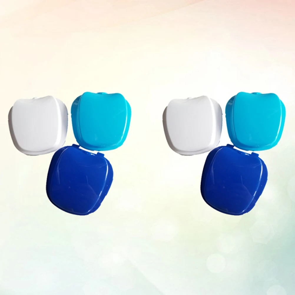 

2pcs Denture Storage Box Portable Plastic Case For Artificial Teeth With Strainer Hinge Denture Holder Daily Use Travel Hygienic