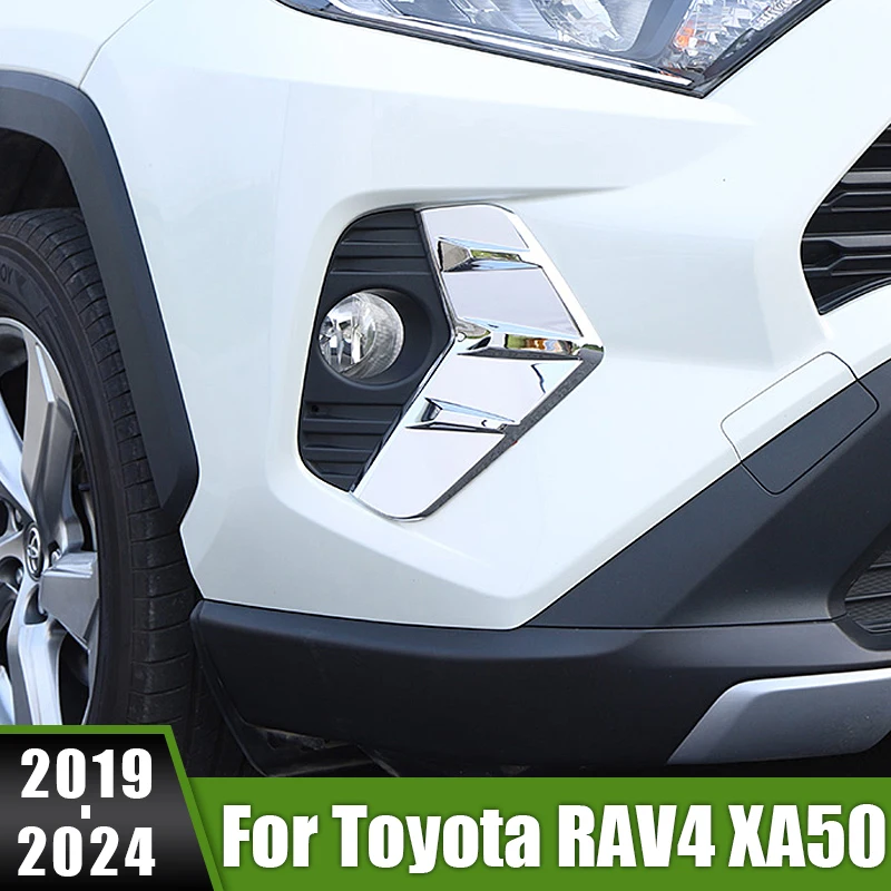 

For Toyota RAV4 XA50 2019 2020 2021 2022 2023 2024 Hybrid Car Front Fog Light Lamp Eyebrow Cover Foglight Eyelid Molding Strips