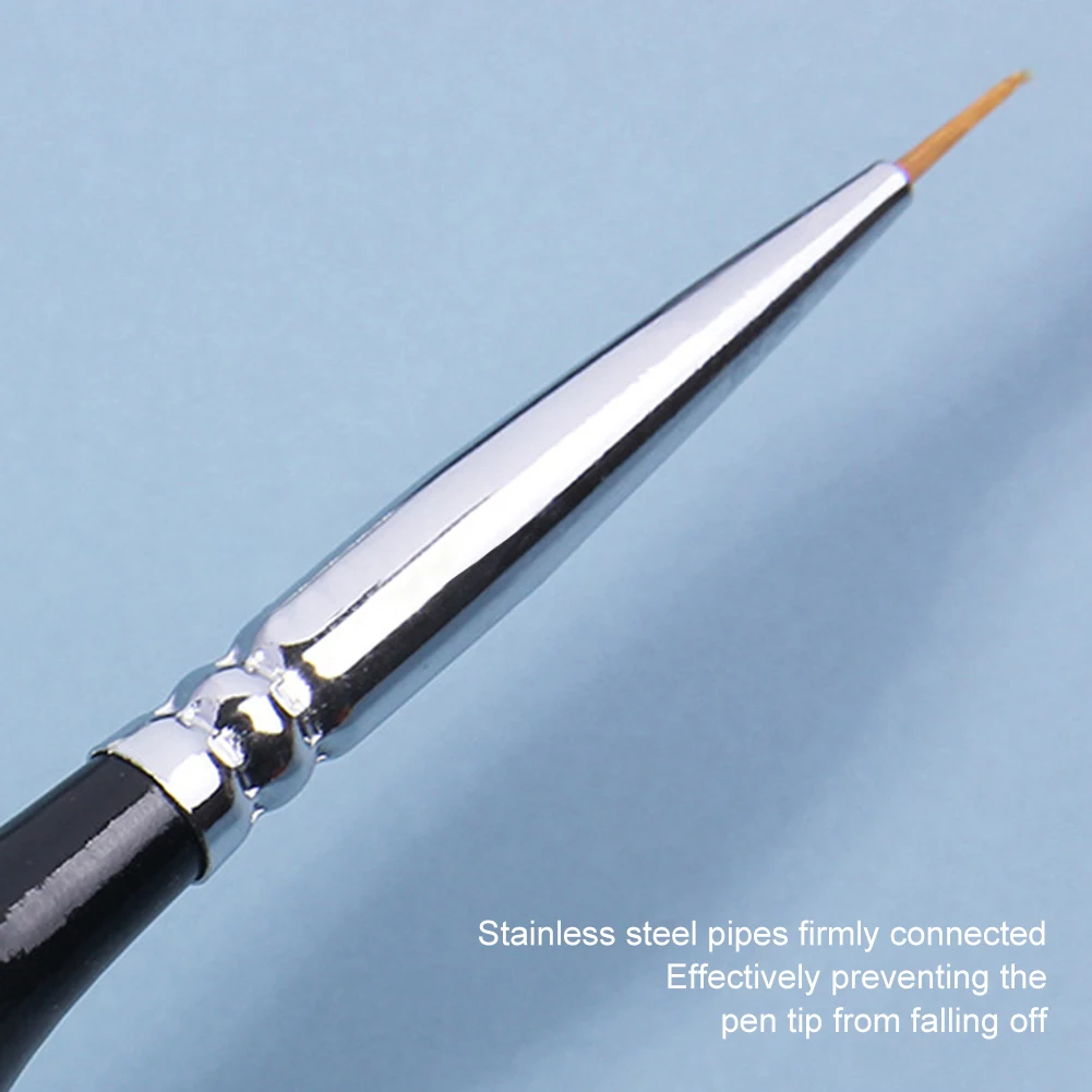 Rust Proof Detailing Escova, Suprimentos Estudante, Precise Nail, Line Art, Guache, Oil Modeling Figurine, conveniente para pintura, 6pcs