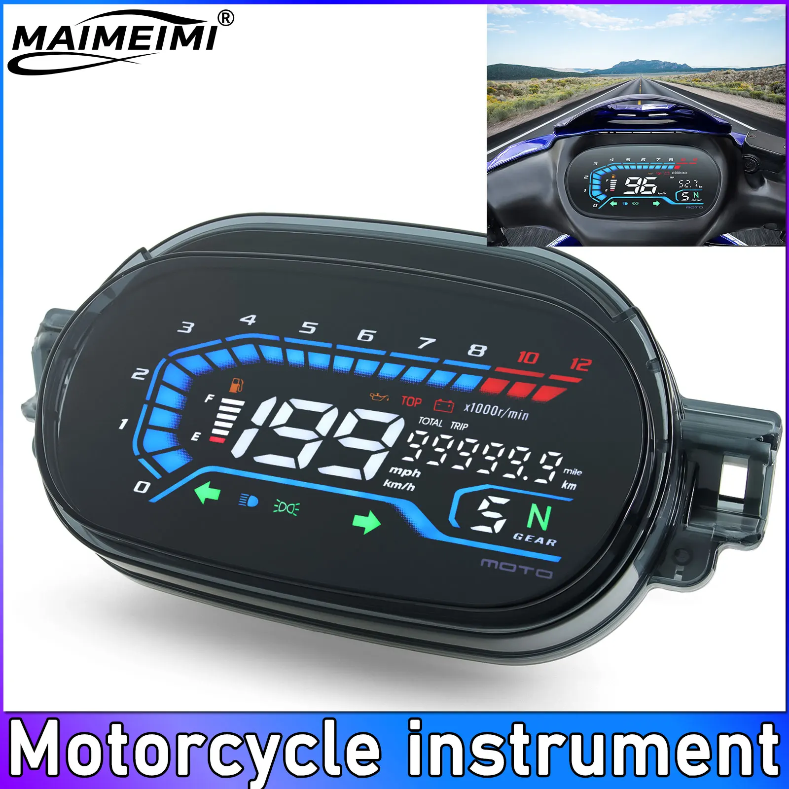 

Digita Meter Speedometer Odometer Motorcycle Digital Instrument Fuel Level GaugeTachometer Dashboard for YAMAHA Y125ZR Y125Z