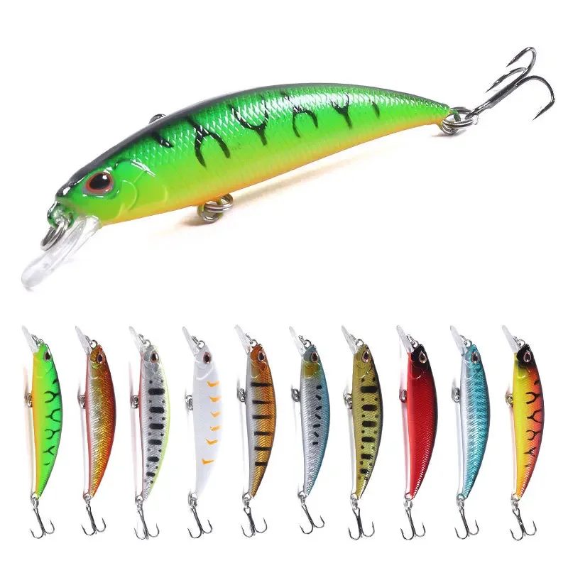 KNCONAN 80mm 9g Minnow Lure Wobbler Fishing Lure Artificial Minnow Jerkbait Bass Pike Crankbait Fishing Tackle ﻿BASS BAIT