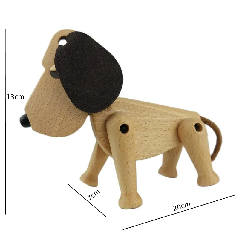 

Nordic Style Oscar Woodcarving Doggy Puppet Animal Beech with Wax Oil Home Furnishing Decor Creative Ornaments Gifts Toys Danish