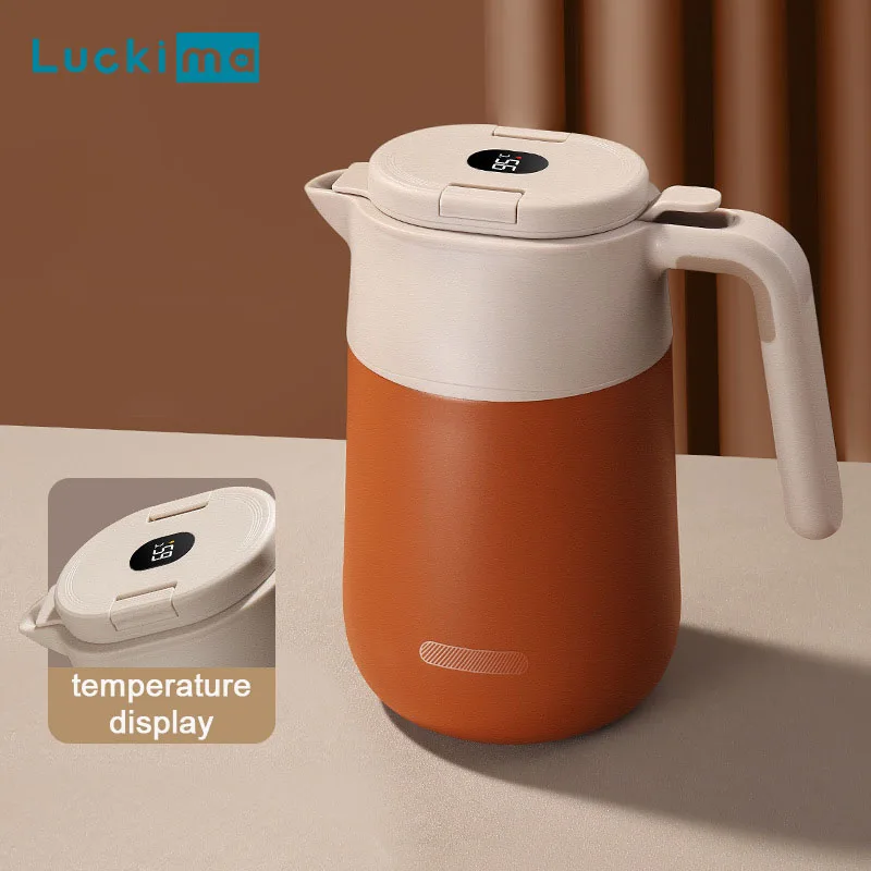 

2L High Capacity Thermoses Home Office Thermos Bottle Temperature Display Insulated Pot 316 Stainless Steel Thermal Kettle