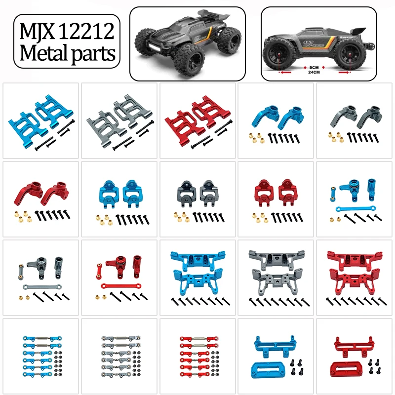 MJX 12212 Metall-Upgrade-Ersatzteile: Schwingarm, Lenkung, Zugstange, Hinterradhalterung, Dämpfungshalterung, Verschleißteile