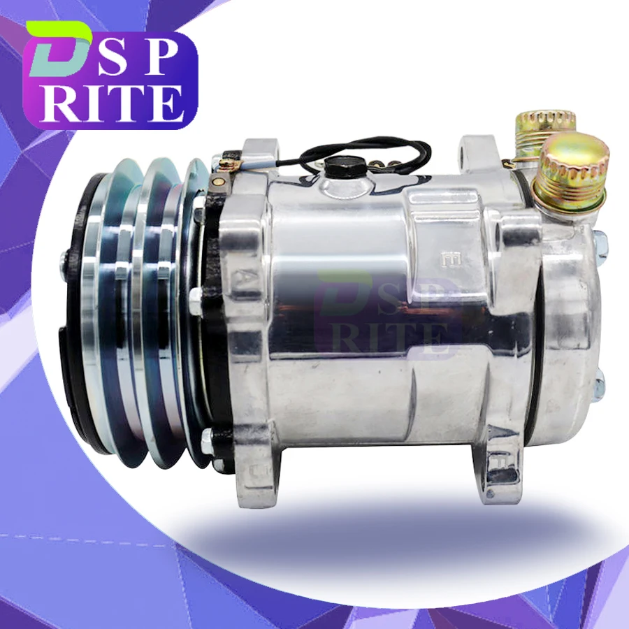 

Air Conditioner Compressor Sanden 5H14 Sanden 508 SD508 Tractor Excavator Heavy Duty Truck 12V / 24V 2 Groove V Blet Pulley