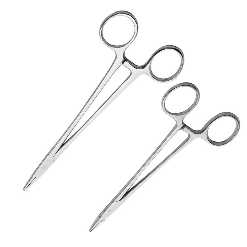 Stainless Dental Suture Needle Holder Pliers Hemostatic Tweezers Clamp Surgical Forceps Dentist Tool for Student Practice B1