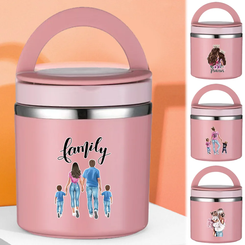 

Insulated Soup Cup Children School Student Office Mom Printing Solid Color Bento Box Lightweight Single Layer Picnic Thermal Jar