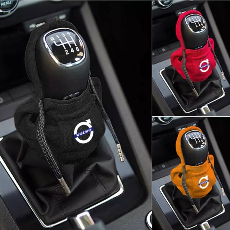 Hoodie Car Gear Shift Knob Cover Manual Handle Change Lever Cover For Volvo Rdesign AWD C30 C70 S40 S60 S70 S90 T6 AWD C30 C70