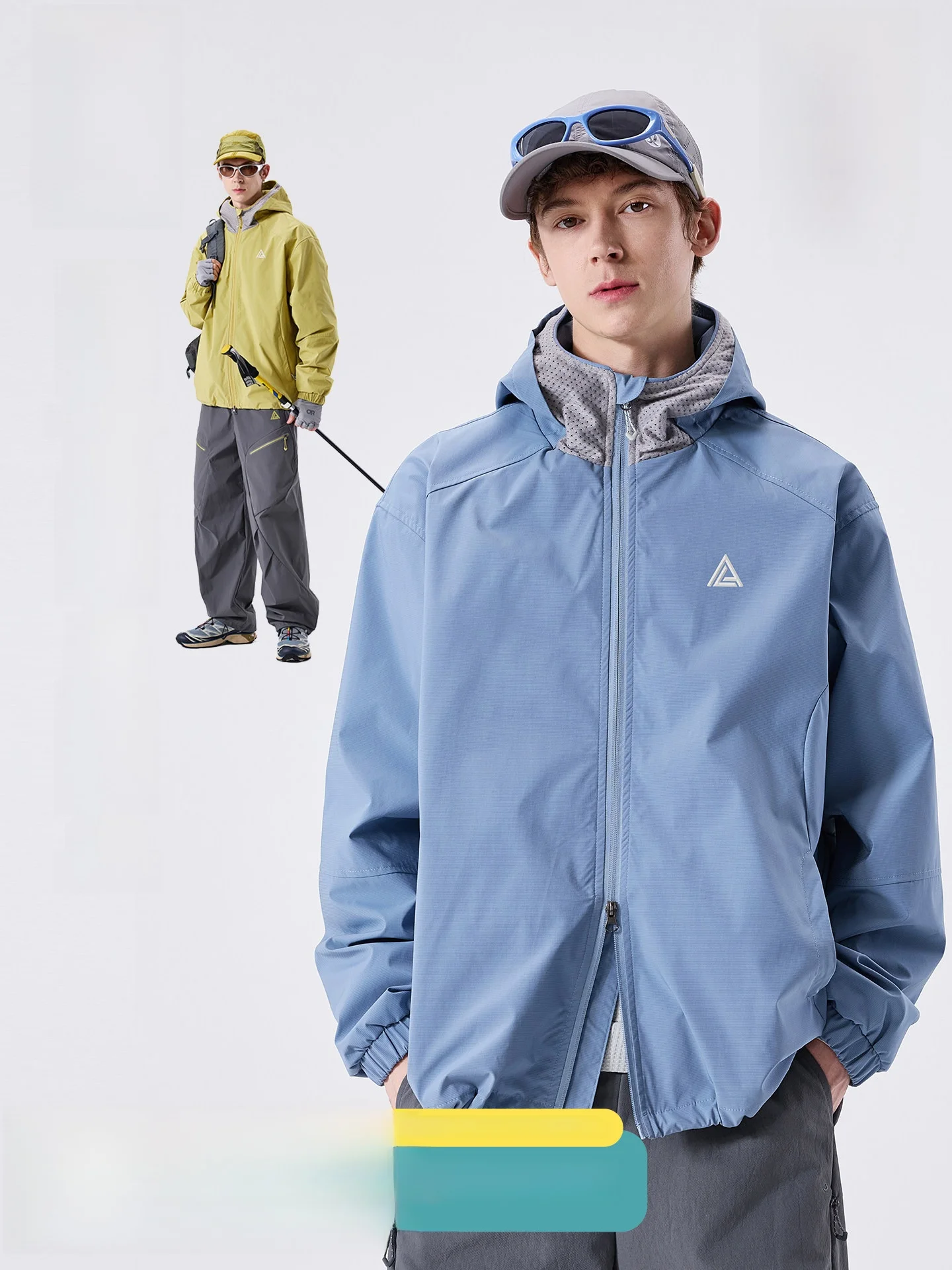 LAZY DAY TFLON Men's Outdoor Waterproof Jacket Durable Workwear Hiking Coat Long Sleeve Zipper Closure Short Length