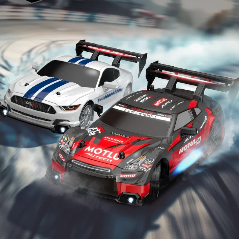 Remote Control Car 1/24 2.4G Four-wheel Drive Drift High-speed Racing Car LED Light Remote Control Drift Car Boy Toy 30KM/H