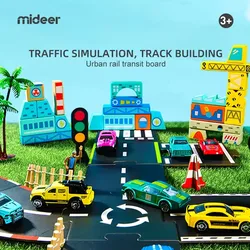 Mideer 38 Pcs Urban Rail Transit Board DIY Transportation Puzzle Children Double Sided Puzzle Toys Racing Track For Kids 3Y+