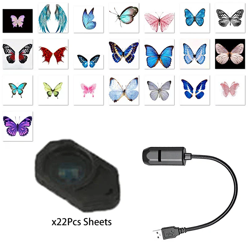 

USB Projector Light Sunset Butterfly Lamp Holiday Night Light Rotatable Scenes Projector For Wall Ceiling Decor Lighting
