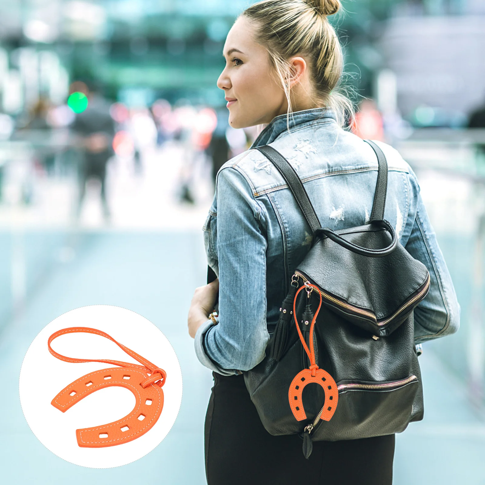 حدوة الحصان قلادة بو البرتقال الإبداعية شنقا حلية الأزياء حقيبة قلادة المفاتيح الزخرفية حقيبة أنيقة سلسلة سحر #2