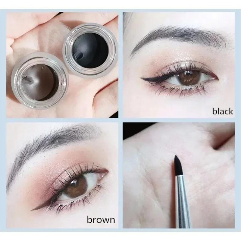 Judydoll Eyeliner Cream Black Brown Quick Dry Long-Lasting Eye Liner with Brush Waterproof Smoothing Non-smudge Makeup Cosmetics view 2
