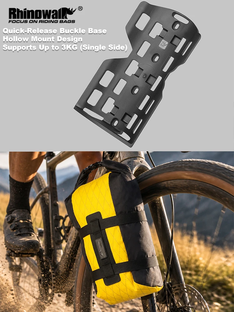 Rhinowalk Bike Front Fork Bag 6.5L Waterproof 1 or 2 Pcs Cycling Bikepacking Storage Bag MTB Road Gravel Quick Release 3KG Load